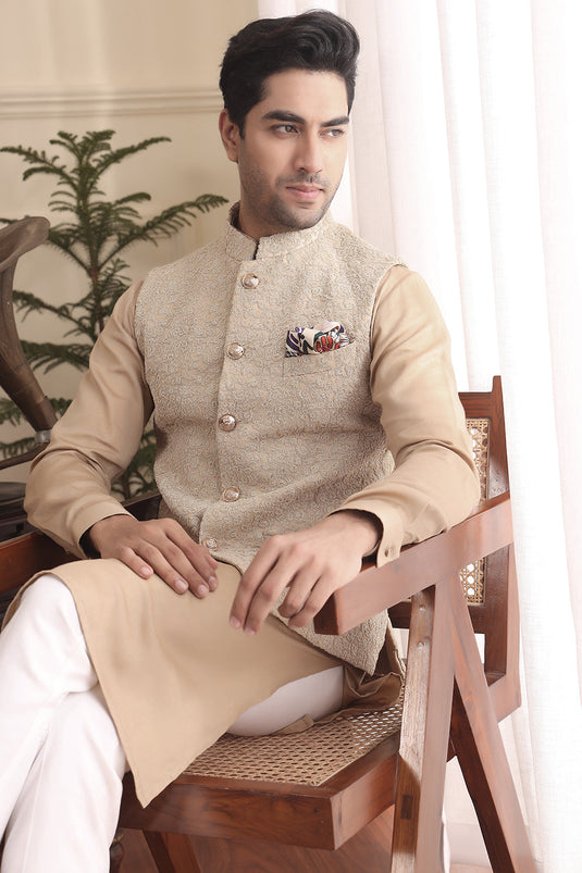 Beige Gold Kurta Set