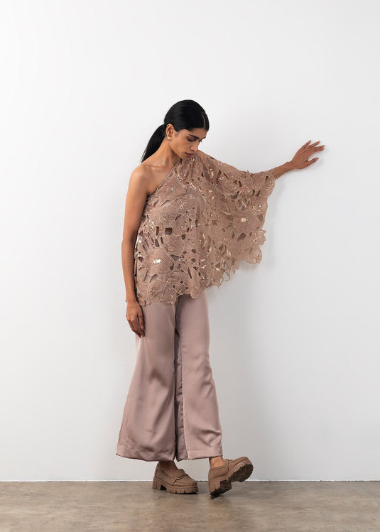 Cutwork One shoulder Coord