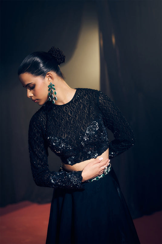 Black Lehenga Set