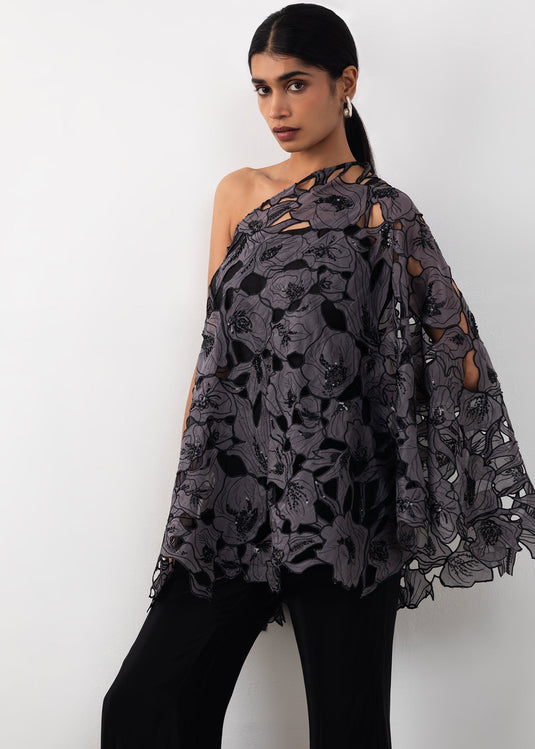 Cutwork One shoulder Coord