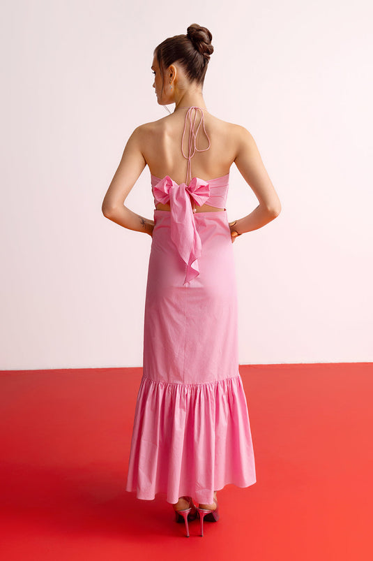 Blush Pink Halter Maxi Dress