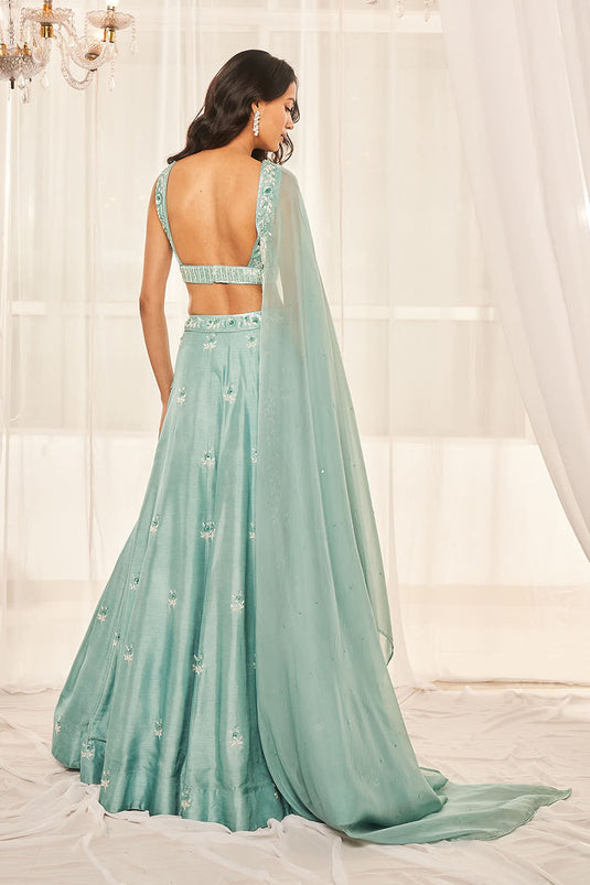 Candy Blue Lehenga Set