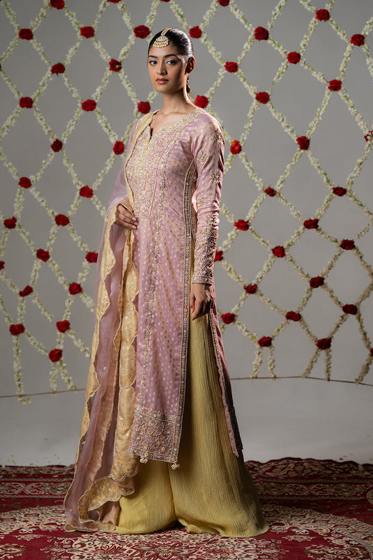 Chalk Pink Booti Tissue Palazzo Set