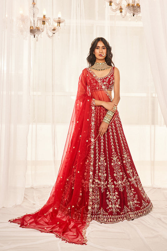Cherry Red Bridal Set