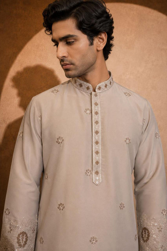 Dark-Green Cream Mocha Kurta Salwar