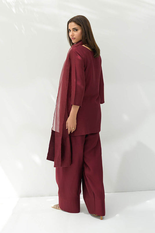 Deep Wine Pure Silk Kurta Set