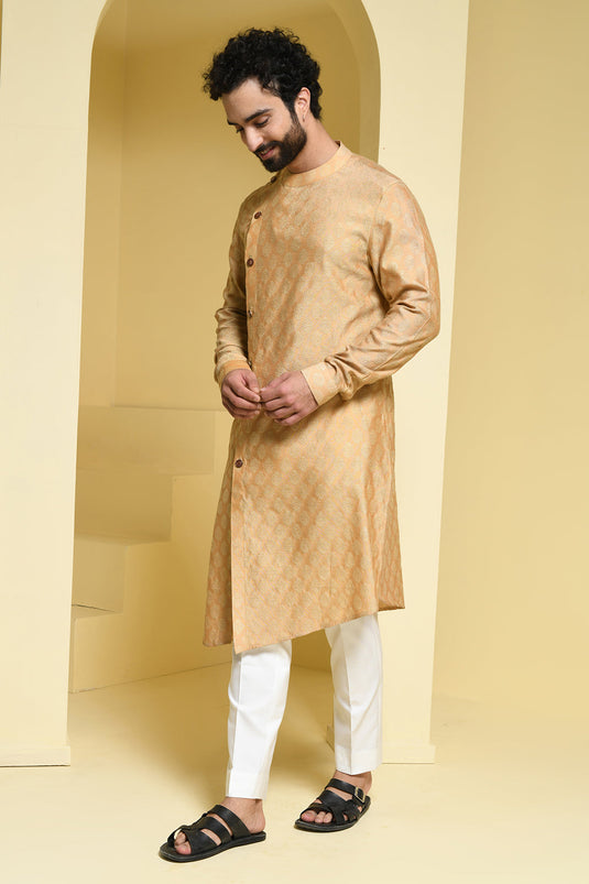Earthy colour asymmetrical kurta pants