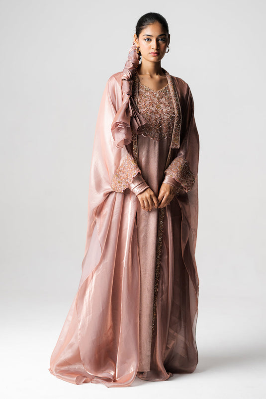Elegant Blush Pink Maxi Gown