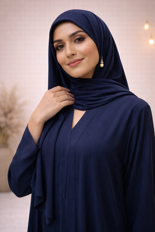 Elegant Navy Blue Abaya