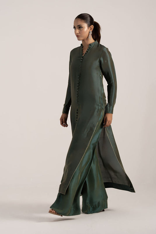 Emerald Green Pure Silk Kurta Set