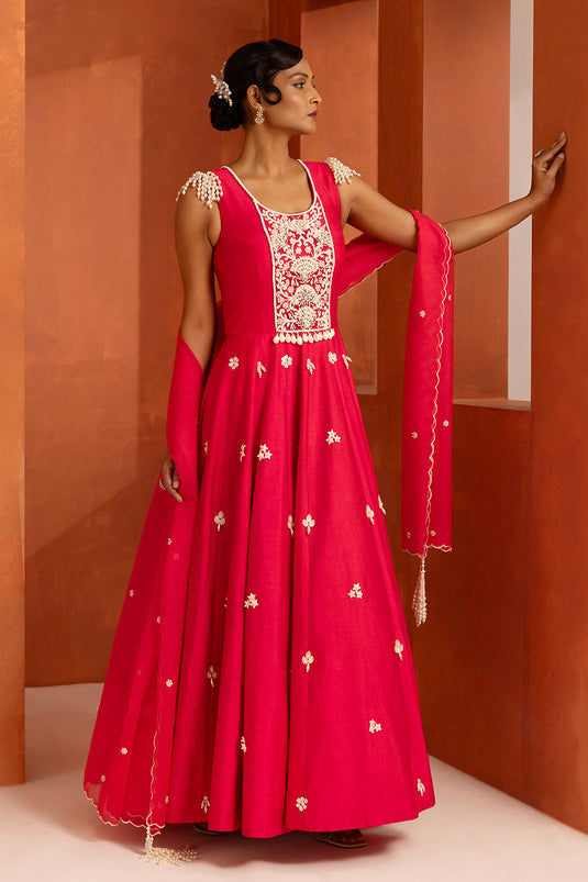 Fuchsia Anarkali Set