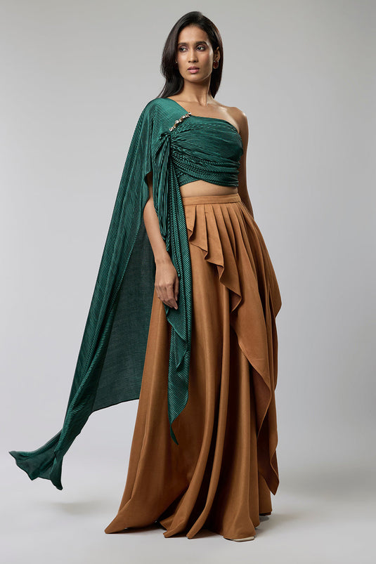 Green & Beige Forest Whispers Co-ord Set