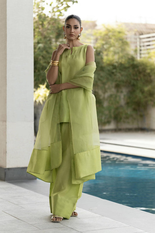 Green solid Farshi Salwar Set