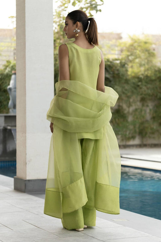 Green solid Farshi Salwar Set