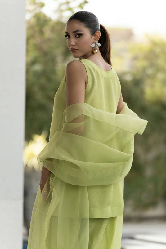 Green solid Farshi Salwar Set