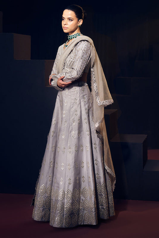 Grey Lehenga Set