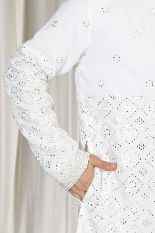 Harsh Mirror  Embroidered Kurta With Back Elastic Pants