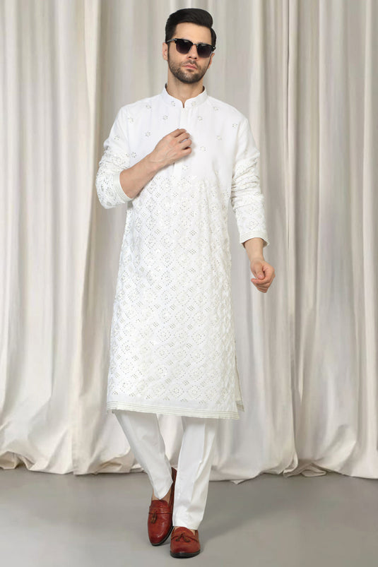 Harsh Mirror  Embroidered Kurta With Back Elastic Pants