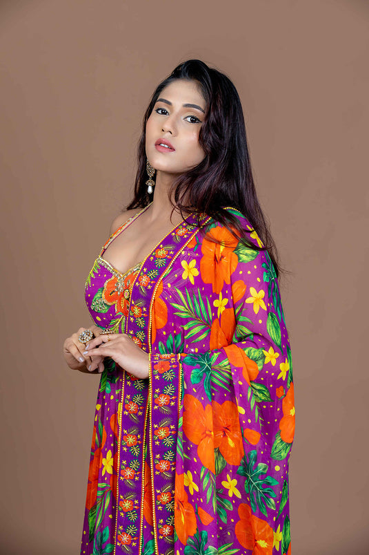Hibiscus Mirage Anarkali