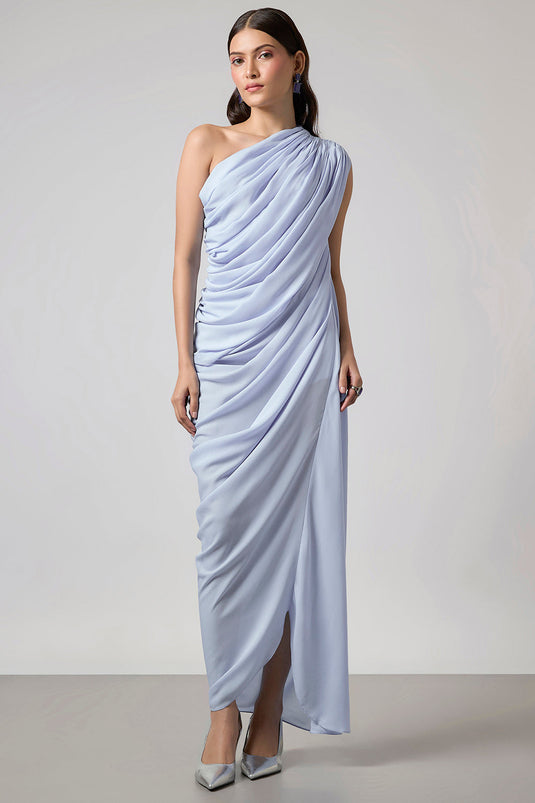Ice Blue Double Georgette Gown