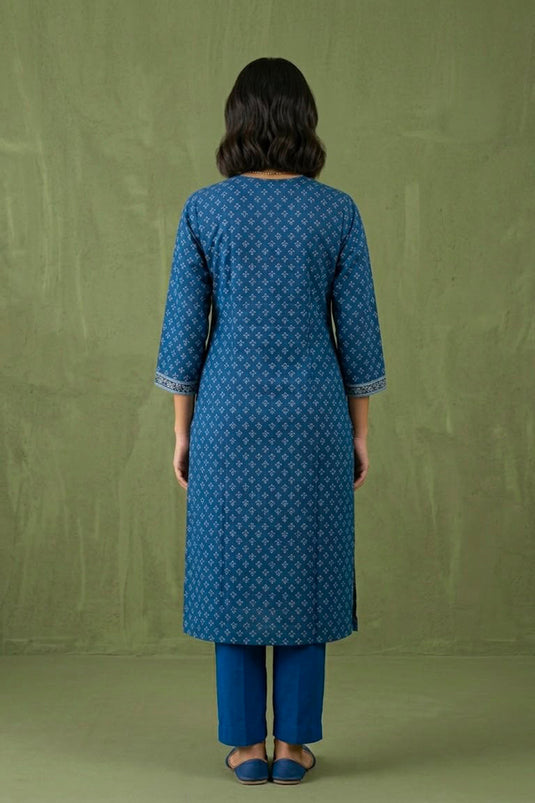 Indigo small booties kurta set
