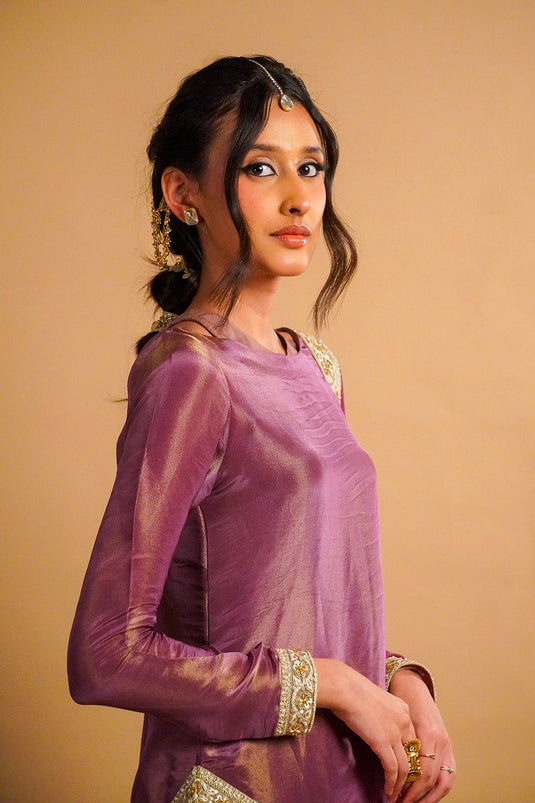 Iris Tissue Kurta with Balloon Pants Set