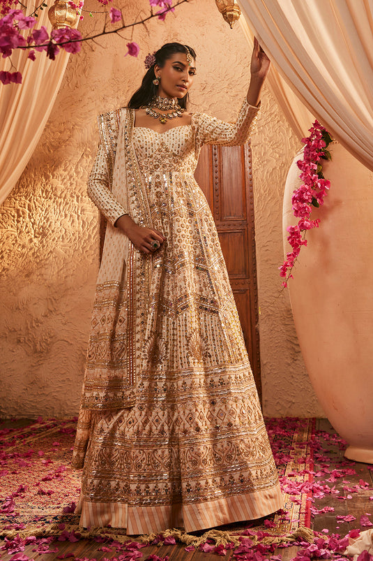 Ivory Anarkali Set