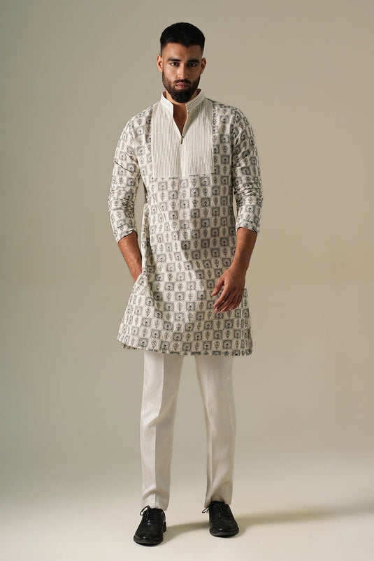 Ivory Mosaic Kurta Set