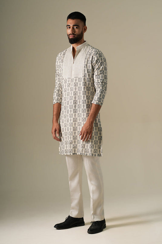 Ivory Mosaic Kurta Set
