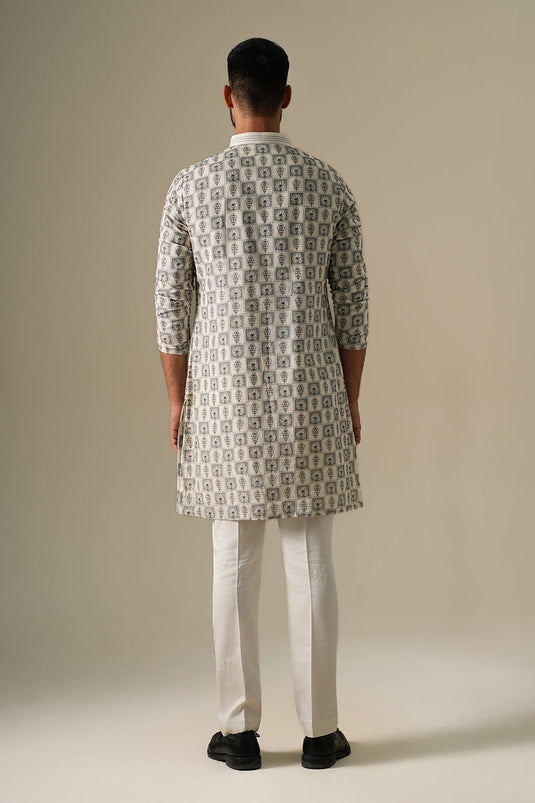 Ivory Mosaic Kurta Set