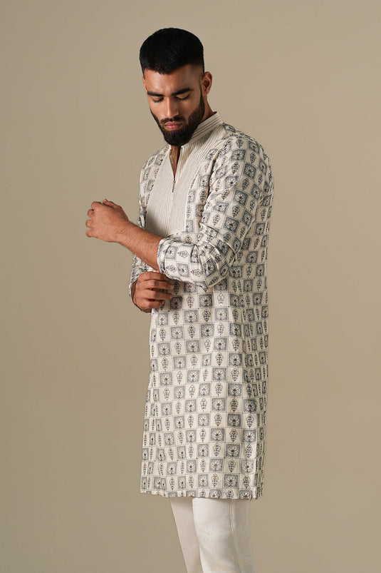 Ivory Mosaic Kurta Set