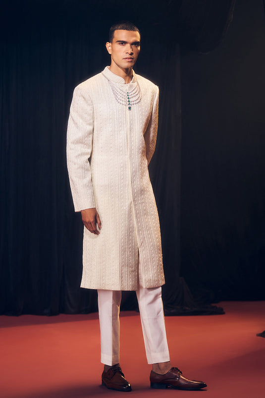 Ivory Shervani Set