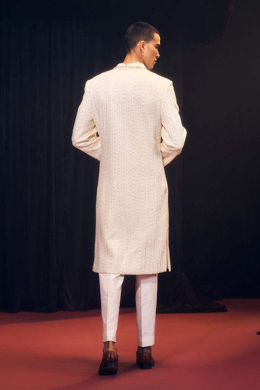 Ivory Shervani Set