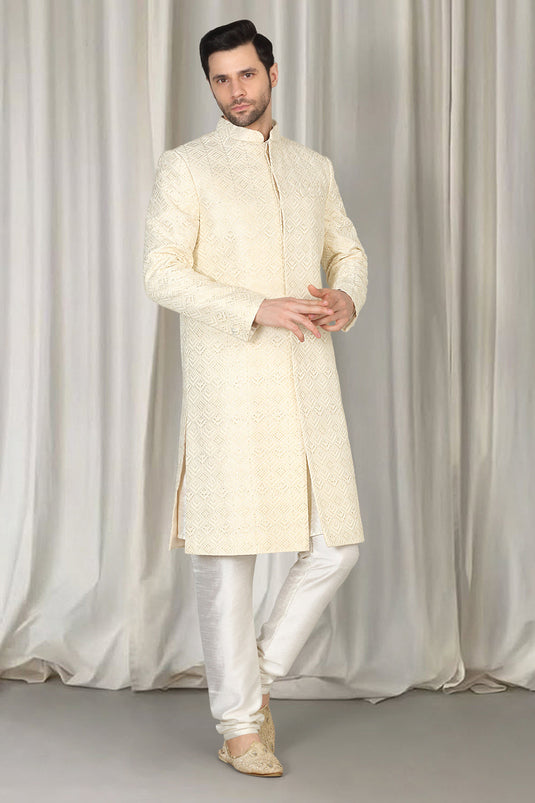 Jashne Bahaar Sherwani Set With Kurta , Dupatta And Pants