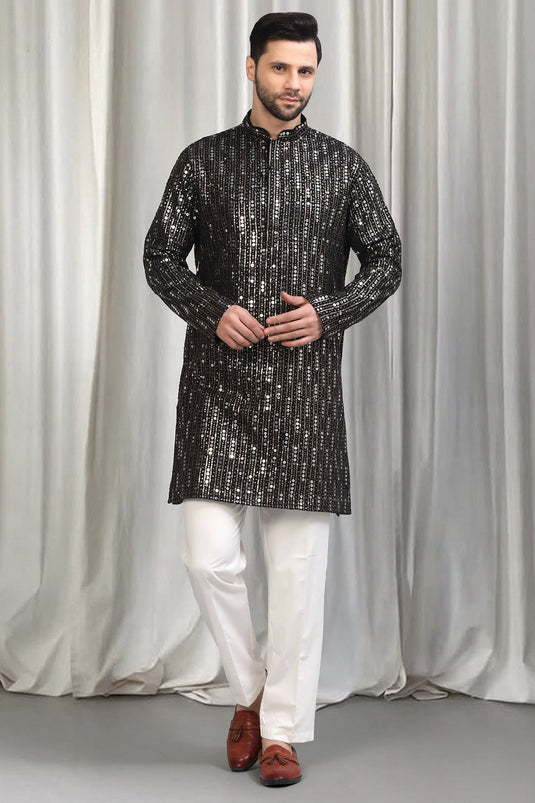 Jhilmil Embroidered Kurta With  Back Elastic Pants