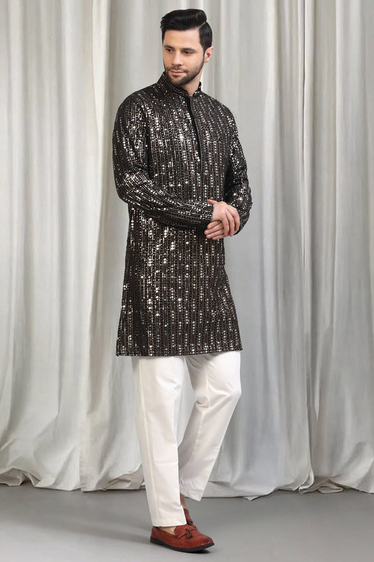Jhilmil Embroidered Kurta With  Back Elastic Pants