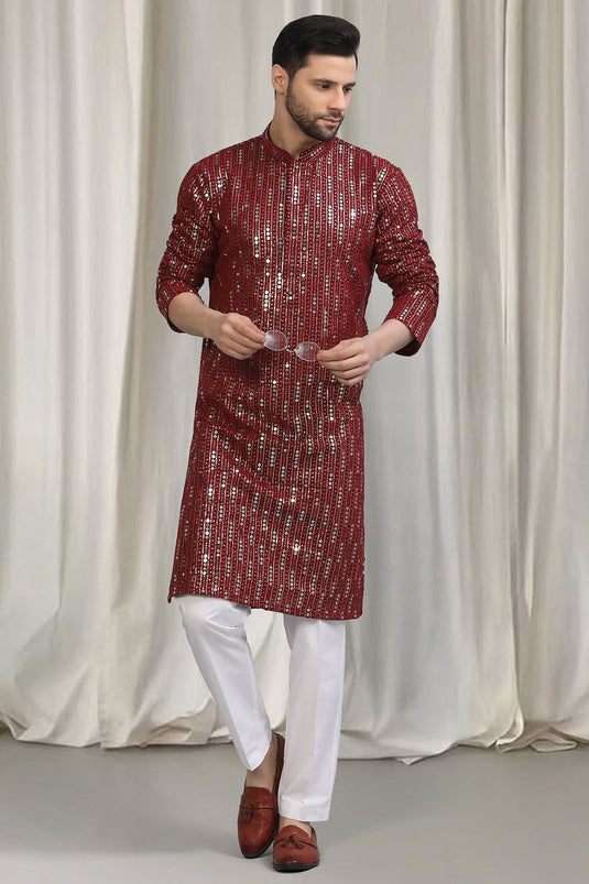 Jhilmil Embroidered Kurta With Back Elastic Pants