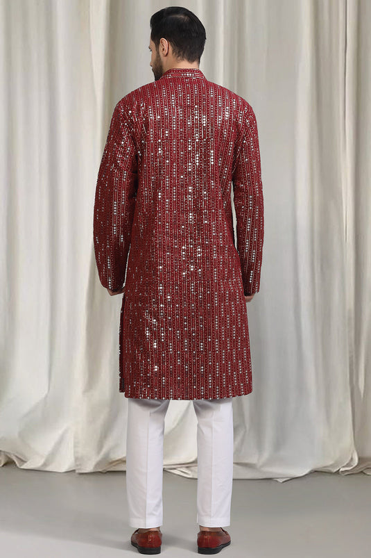 Jhilmil Embroidered Kurta With Back Elastic Pants