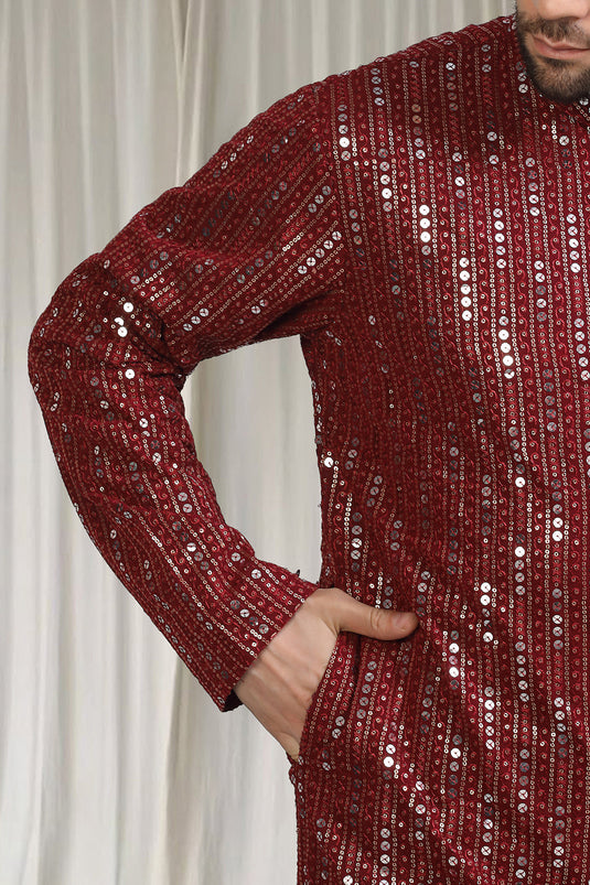 Jhilmil Embroidered Kurta With Back Elastic Pants