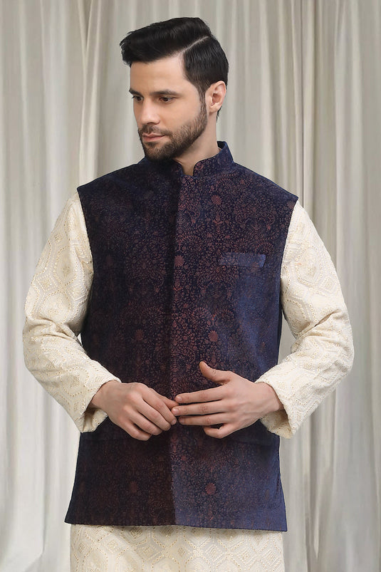 Khaas Intricate  Embroidered Velvet Bandi Only