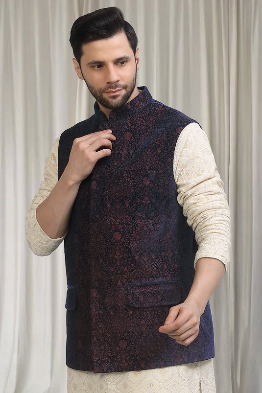 Khaas Intricate  Embroidered Velvet Bandi Only