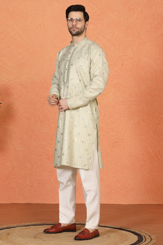 Krish Mirror  Embroidered Kurta with  Back Elastic Pants