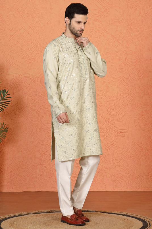 Krish Mirror  Embroidered Kurta with  Back Elastic Pants