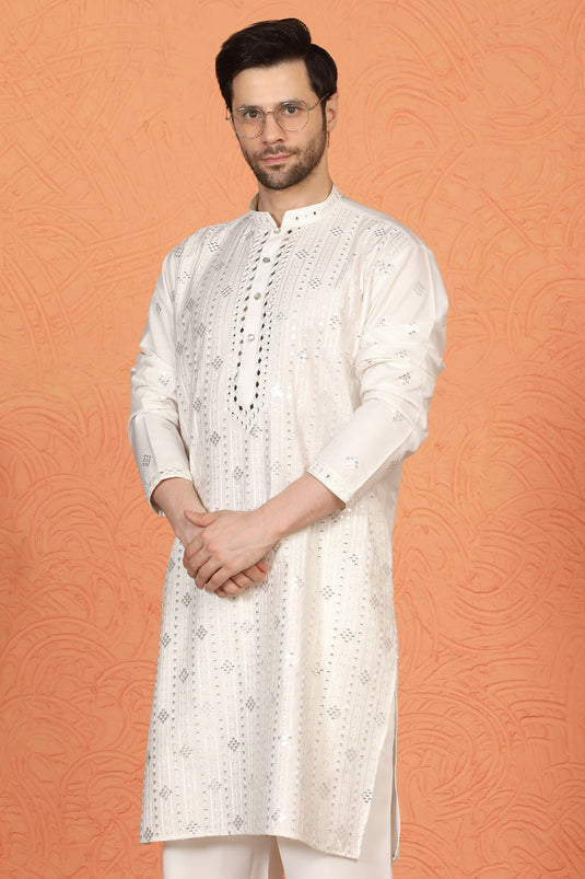 Krish  Mirror  Embroidered Kurta with  Loose Fit Parallel  Pants