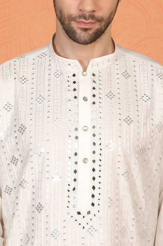 Krish  Mirror  Embroidered Kurta with  Loose Fit Parallel  Pants