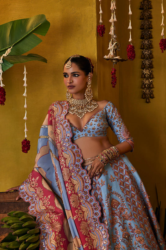 Light Blue Lehenga Set