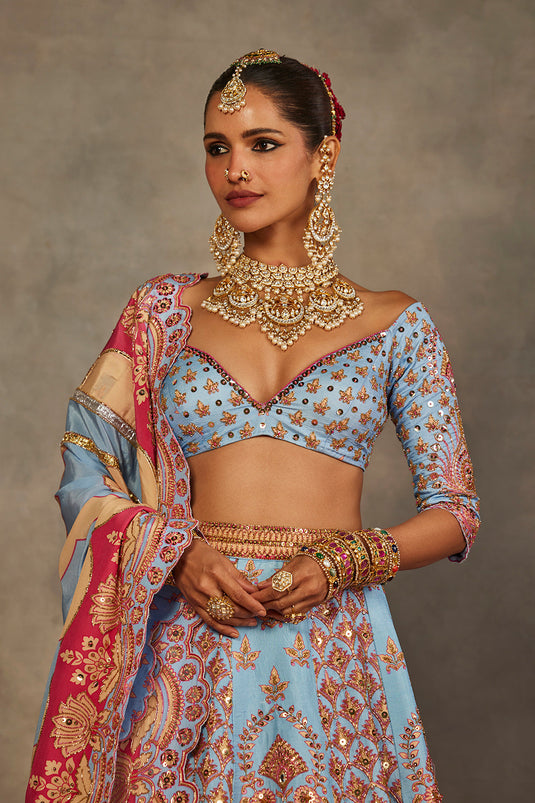 Light Blue Lehenga Set