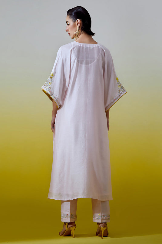 Light Pink Kaftan styke kurta with pant
