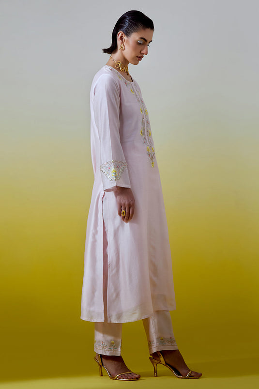 Light Pink Placket kurta and pant
