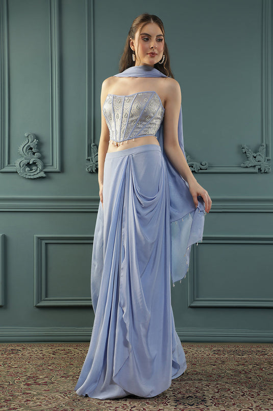 Lilac Drape Skirt Set